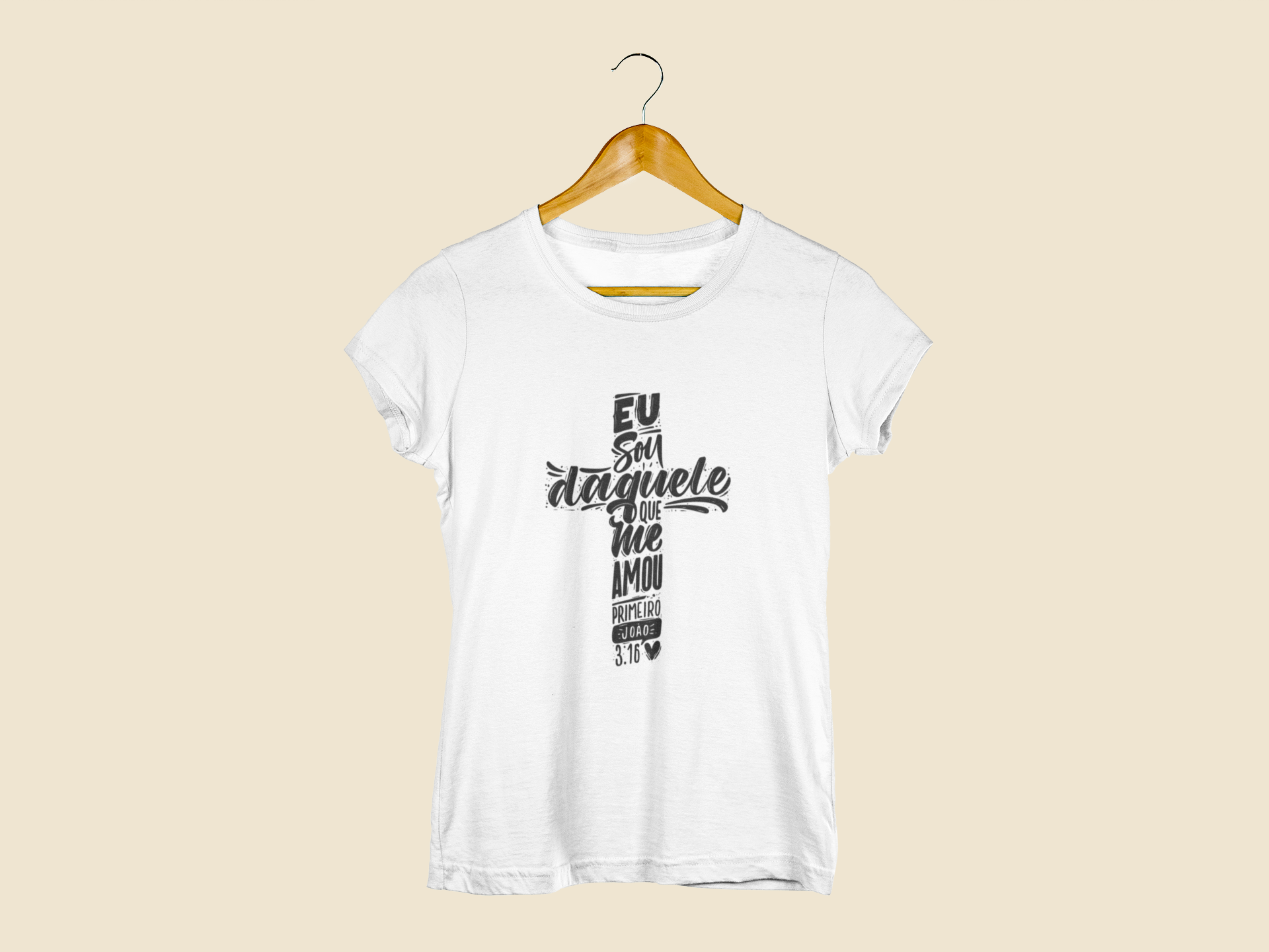 Camiseta Baby Look Cristã Feminina Branca Eu sou Daquele