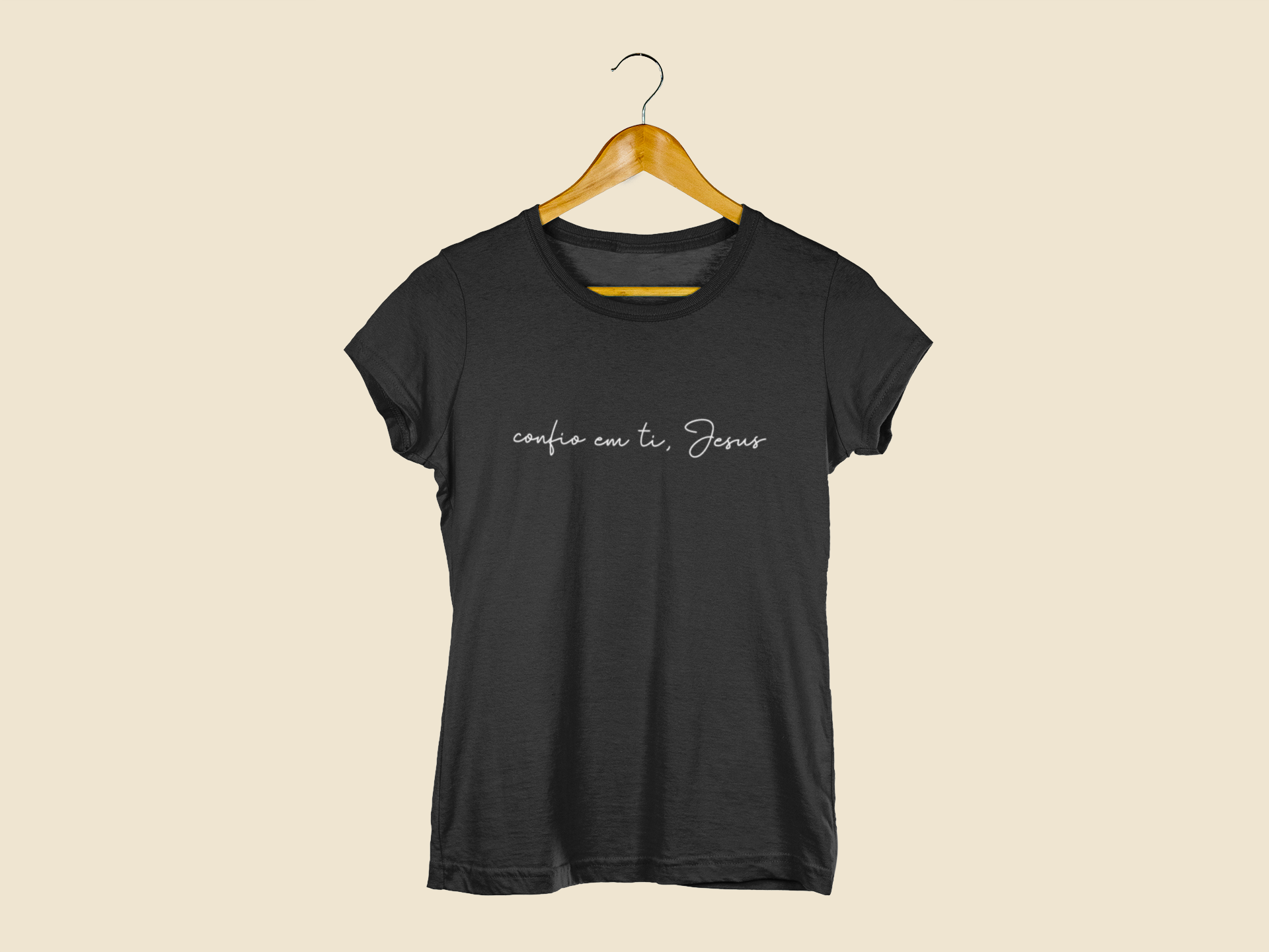 Camiseta Baby Look Cristã Feminina Confio em Ti. Jesus