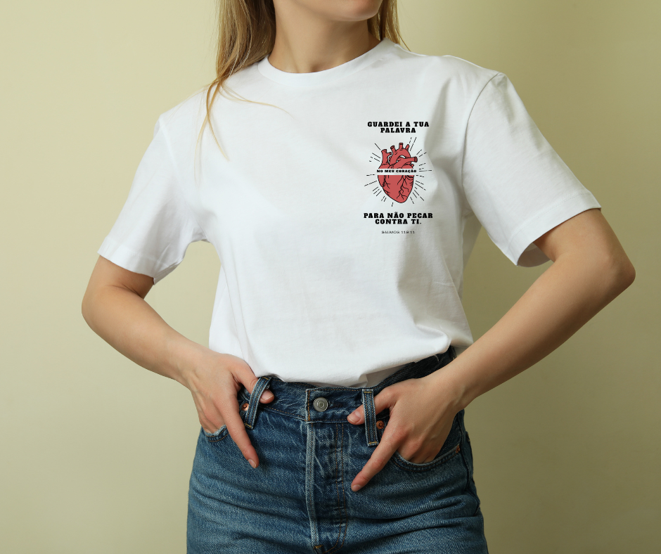 Camiseta Cristã Feminina Guardei a Palavra