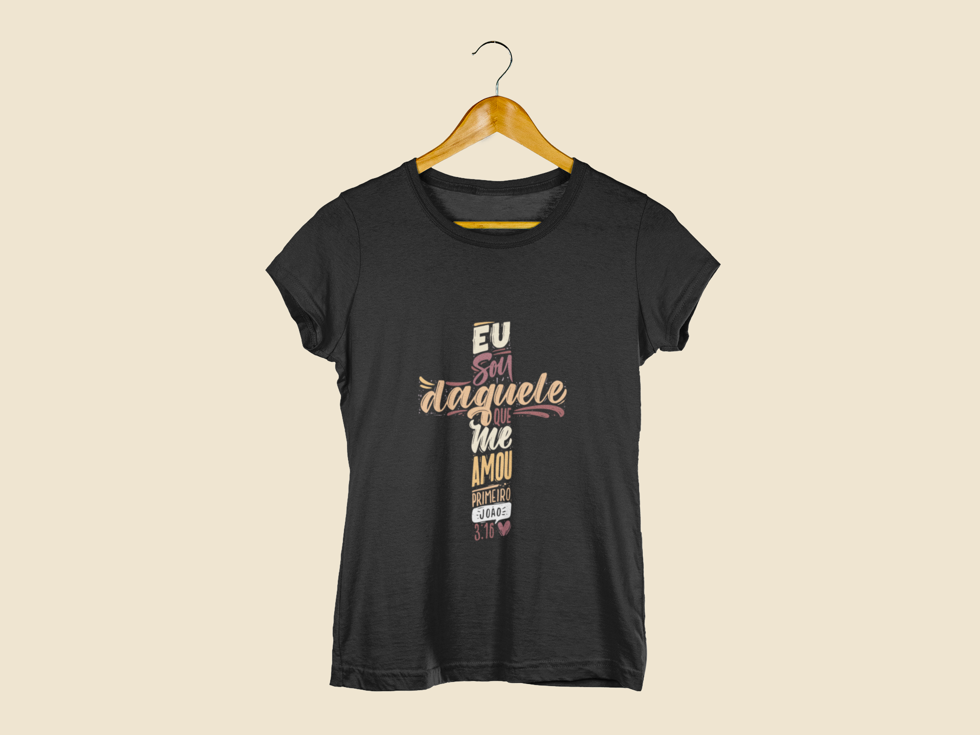 Camiseta Baby Look Cristã Feminina Branca Eu sou Daquele
